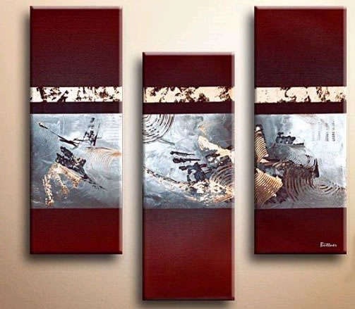 Hand-painted Canvas Oil Painting 90cmx80cm Modern Abstract Brown Silver ABC013