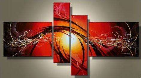 Hand-painted Canvas Oil Painting 140cmx75cm Modern Abstract Red ABD005