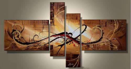 Hand-painted Canvas Oil Painting 140cmx75cm Modern Abstract Brown ABD010