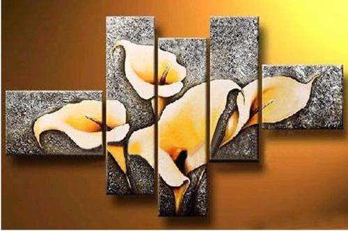Hand-painted Canvas Oil Painting 150cmx80cm Flowers Silver Lily FLE008