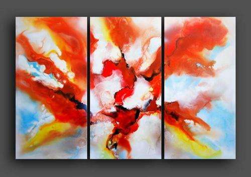 Hand-painted Oil Painting 60cmx120cm Color Red White Yellow GC002