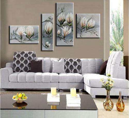 Hand-painted Canvas Oil Painting Grey Dark Green GF045
