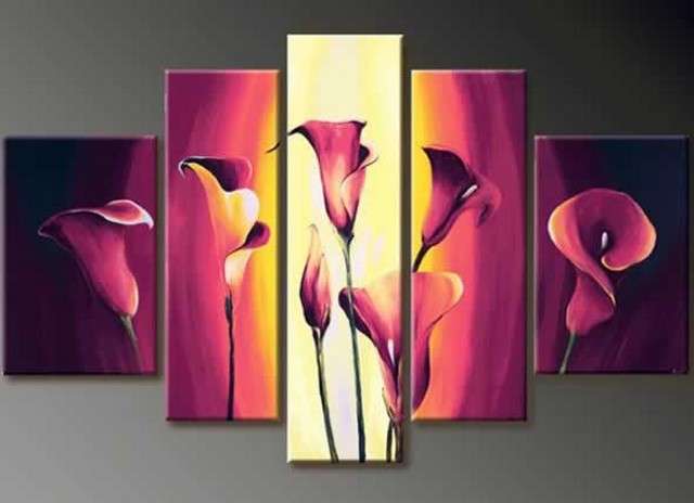 Hand-painted Canvas Oil Painting 145cmx100cm Flowers Lily Purple GF028