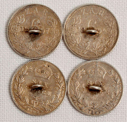 ZAR Highly collectable - not often seen anymore - Paul Kruger and Queen Victoria sixpence cufflinks
