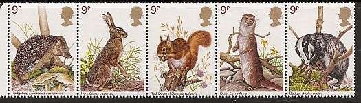 1977 : STRIP OF 5 : BRITISH WILDLIFE : UMM