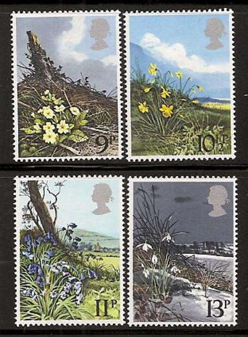 1979 : SET OF 4 : SPRING WILD FLOWERS : UNMOUNTED MINT