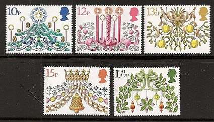 1980 : SET OF 5 : CHRISTMAS : UNMOUNTED MINT