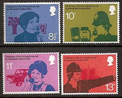 1976 : SET OF 4 : TELEPHONE CENTENARY : UNMOUNTED MINT
