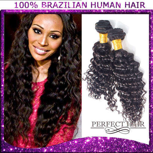 Brazilian Virgin human hair, Deep Wave 12",200g