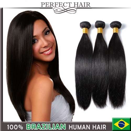 BRAZILIAN HUMAN, Silky Straight 300g (3 bundles),12"-30" PERFECT HAIR