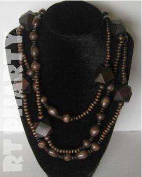 WOODEN ETHNIC NECKLACE  **DARK CHOCOLATE**