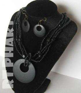 WOODEN ETHNIC **EBONY**  NECKLACE  SET