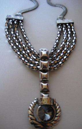 BEATEN METAL COLLECTION NECKLACE  **ERTE**
