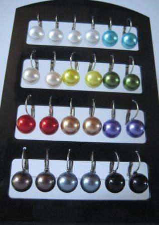 EARRINGS  **FAUX PEARL** 12 PAIRS