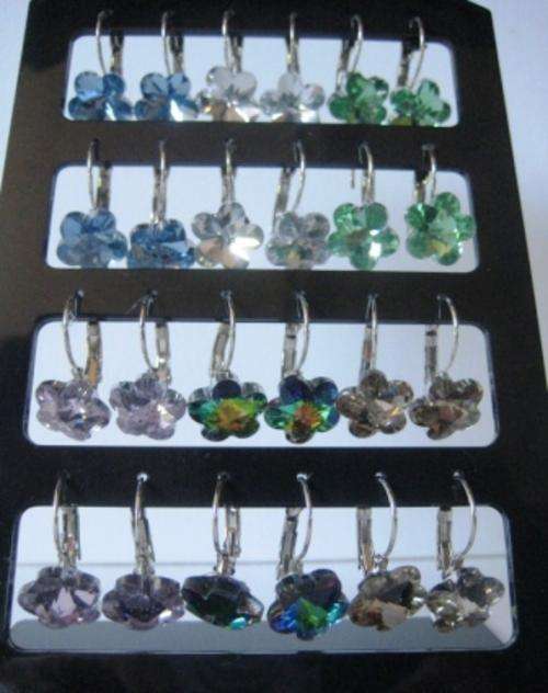 EARRINGS  **FAUX CRYSTAL** 12 PAIRS