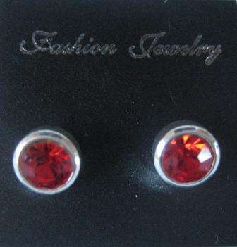 RED STUDS**FAUX CRYSTAL