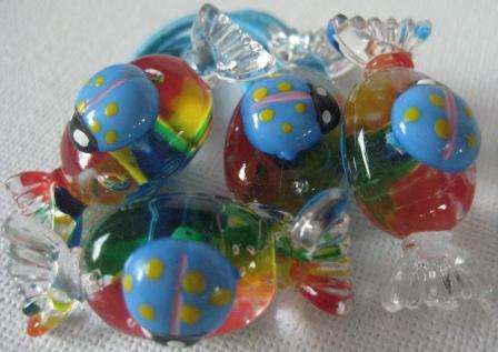 HAIR TIES **BLUE** FAUX LADYBIRD SWEETS