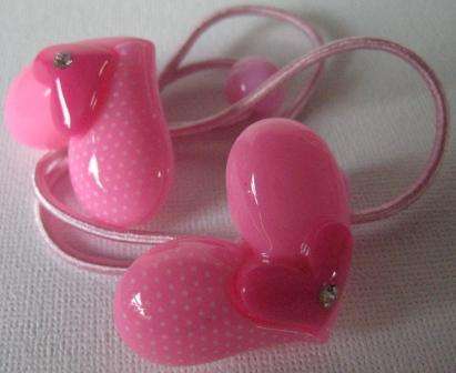 HAIR TIES **LIGHT PINK** HEARTS