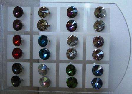 STUDS  **FAUX CRYSTAL** 12 PAIRS