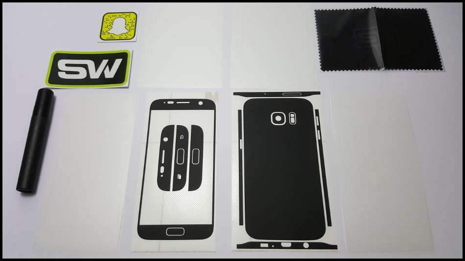 Samsung Galaxy S7 Duos Dual SIM | dbrand & Slickwraps Skins | Silver Titanium 32GB | Wireless Pad