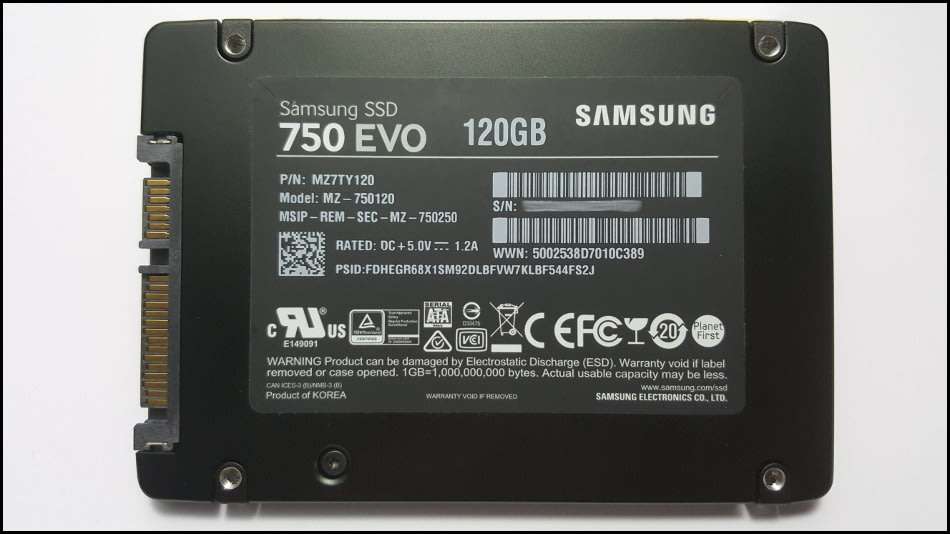 Samsung 750 EVO 2.5" 120GB SATA3 6GB/s SSD Solid State Drive