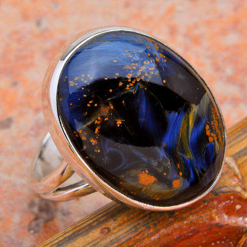 RARE PIETERSITE .925 (STERLING) SILVER RING SIZE 9