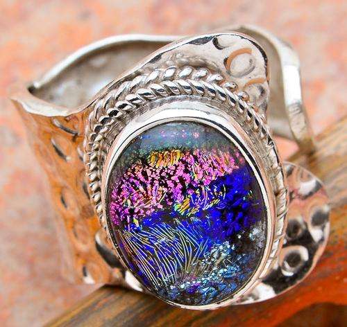 STERLING SILVER RING DICHROIC - SIZE 6