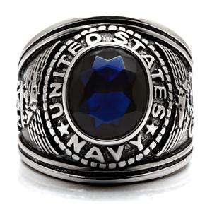 US NAVY  MEN'S RING STAINLESS STEEL  SIZE 8