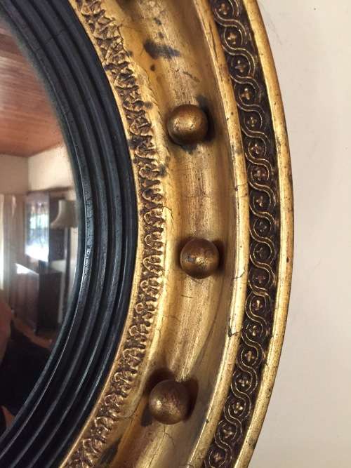 Antique Gilt Convex Mirror