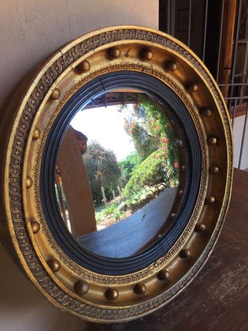 Antique Gilt Convex Mirror