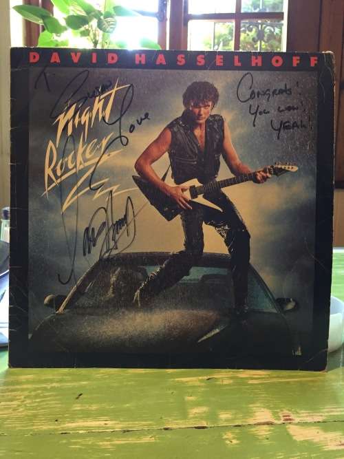 David Hasselhoff, Original Signed Vinyl/LP Night Rocker