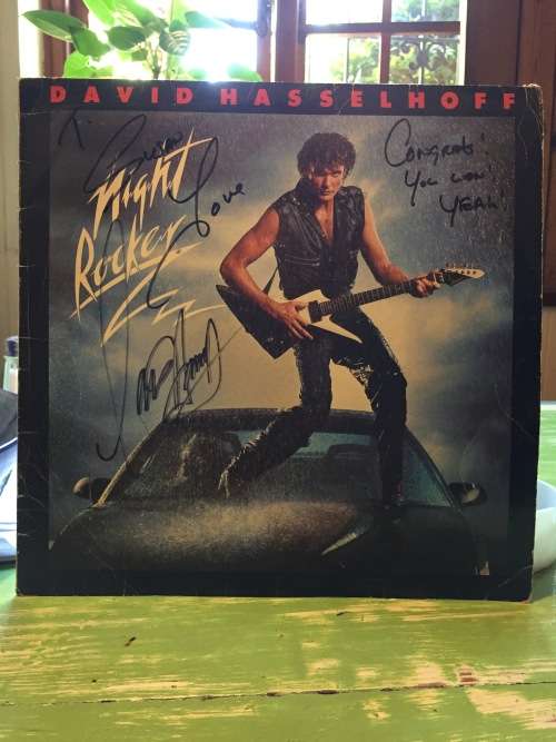 David Hasselhoff, Original Signed Vinyl/LP Night Rocker