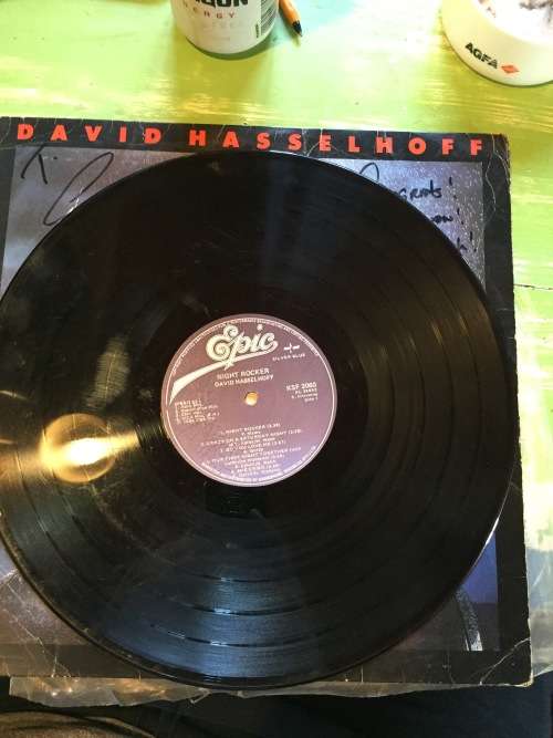 David Hasselhoff, Original Signed Vinyl/LP Night Rocker