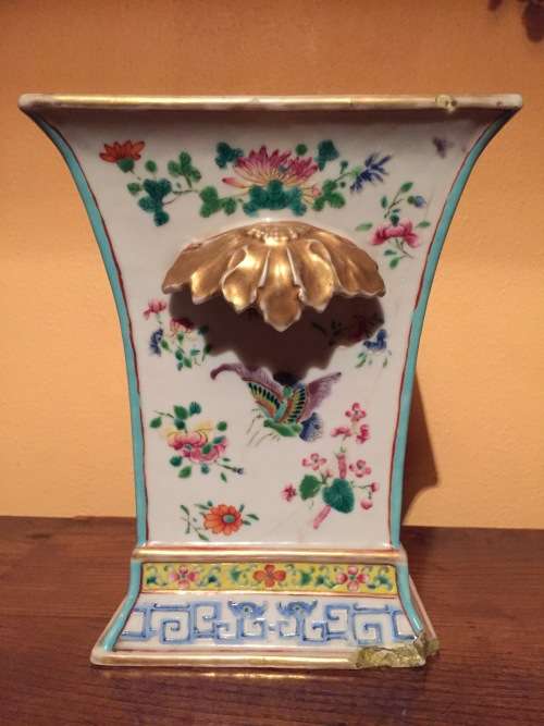 Antique Hand Painted Vase - chipped