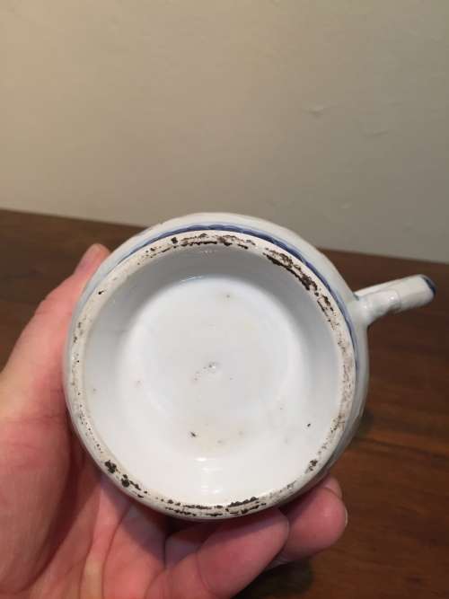 2x Hand Painted Chinese Mugs (handle broken off one mug)