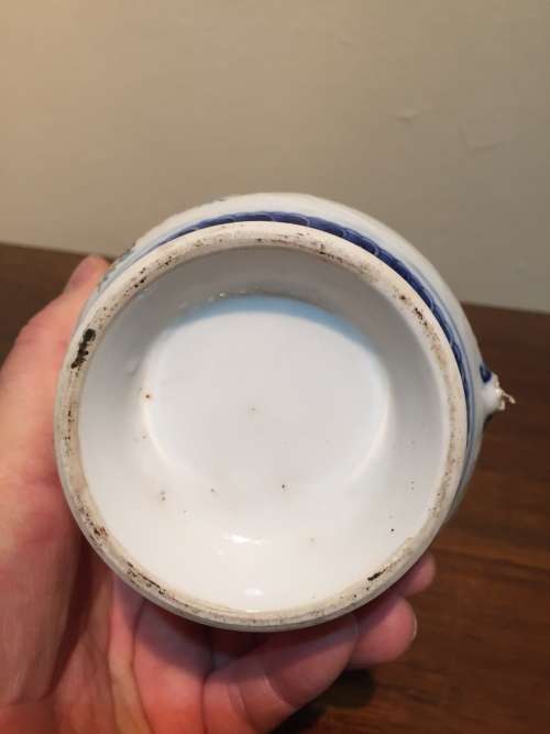 2x Hand Painted Chinese Mugs (handle broken off one mug)