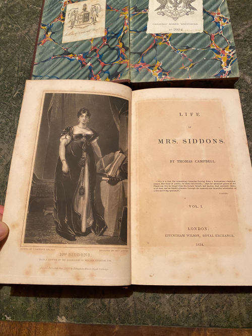 1834 Life of Mrs. Siddons Published: London Effingham Wilson. First Edition Two volumes