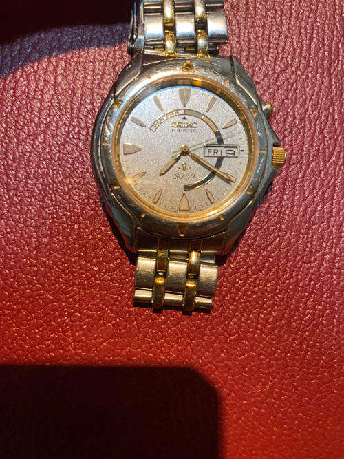 seiko kinetic sq50 Gold Tone