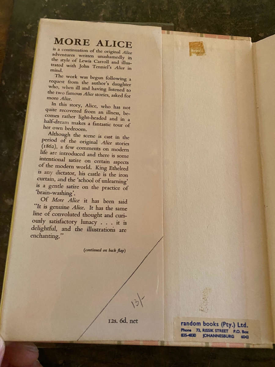 MORE `ALICE` Wilson, YATES (After Lewis Carroll) 1959 First Edition