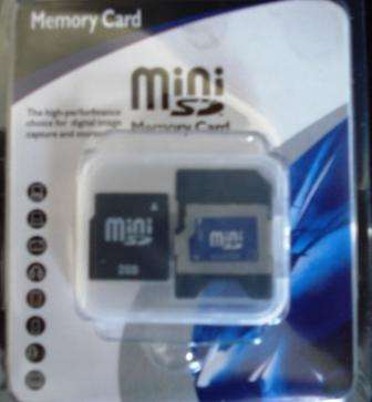*** 2 GIG MINI SD MEMORY CARD + ADAPTOR *****