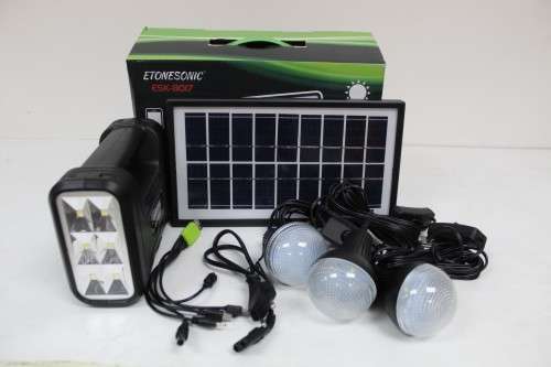 Solar Lighting Mini Kit ESK 8017 with SMD LED Light, 3 Light Bulbs and Solar Panel