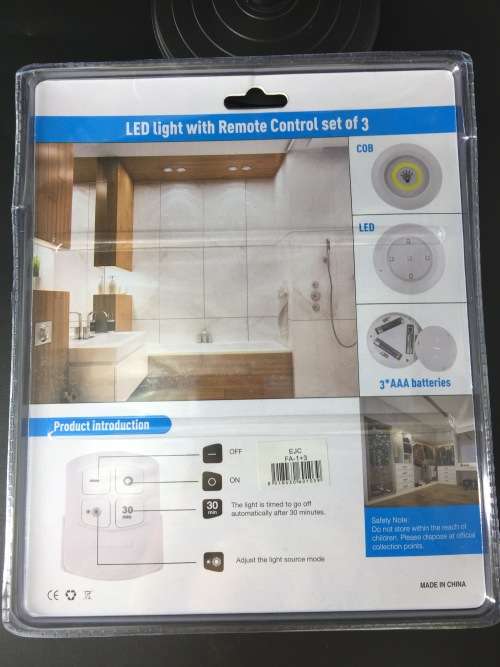 LED light with Remote Control set of 3