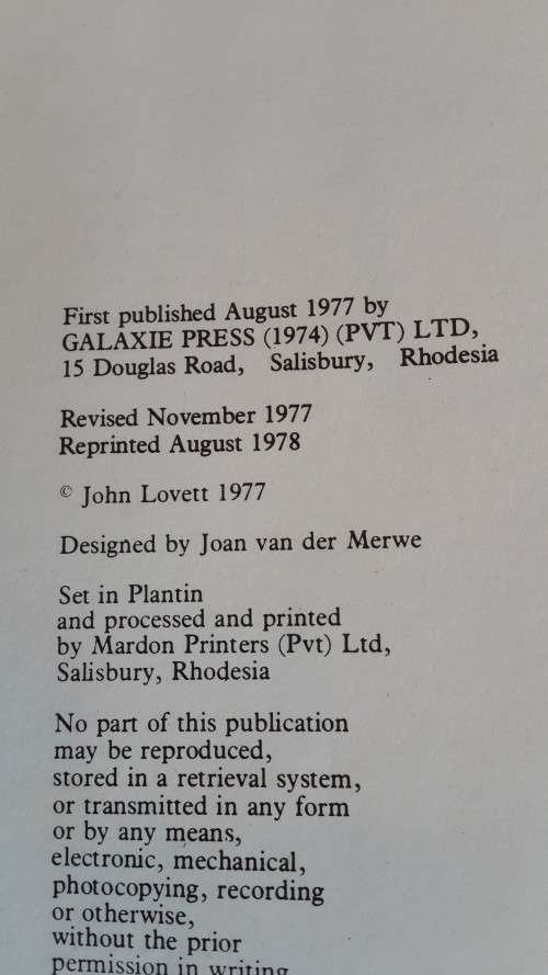 Contact 1, Rhodesian bush war.No overseas bidders.