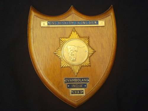 SAP South African Police plaque Ovamboland 1985
