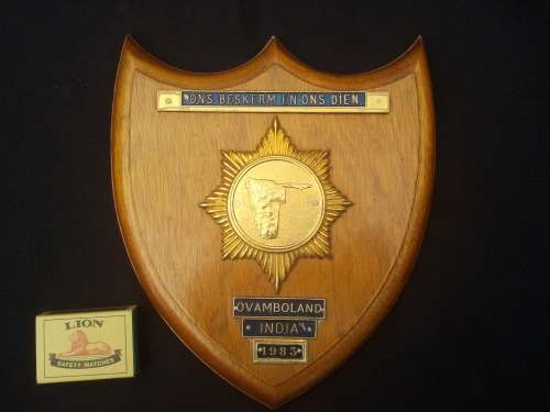 SAP South African Police plaque Ovamboland 1985