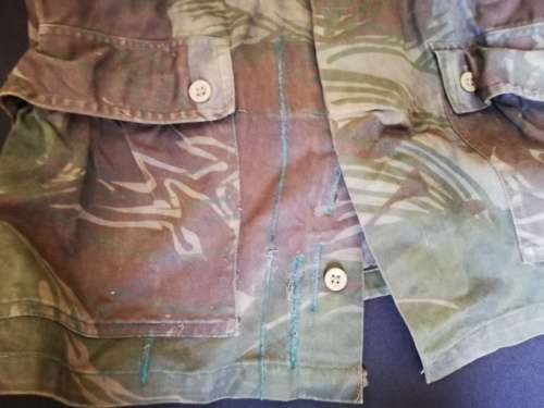 Rhodesian Army camo bushjacket. BSAP, dyed. Local postage only.