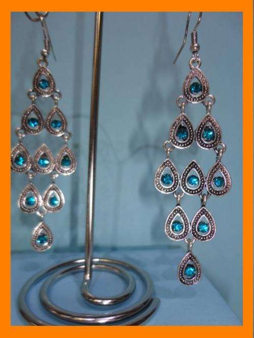 Turquoise Rhinestone  Earrings