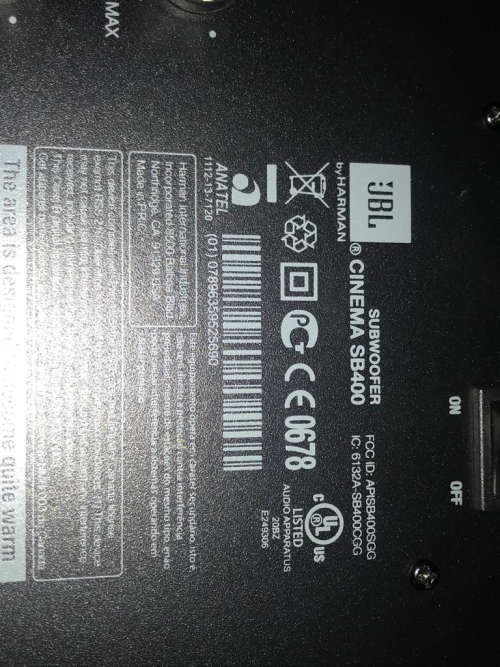 JBL SB400 Wireless Cinema Soundbar And Subwoofer