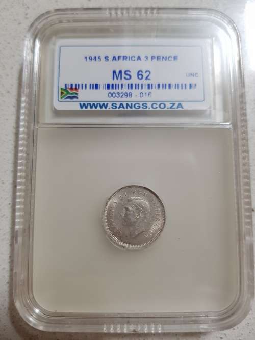 1945 S.AFRICA 3 PENCE MS 62