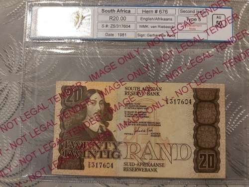 1981 R20 SECOND ISSUE GERHARD DE KOCK REPLACEMENT NOTE AU 50